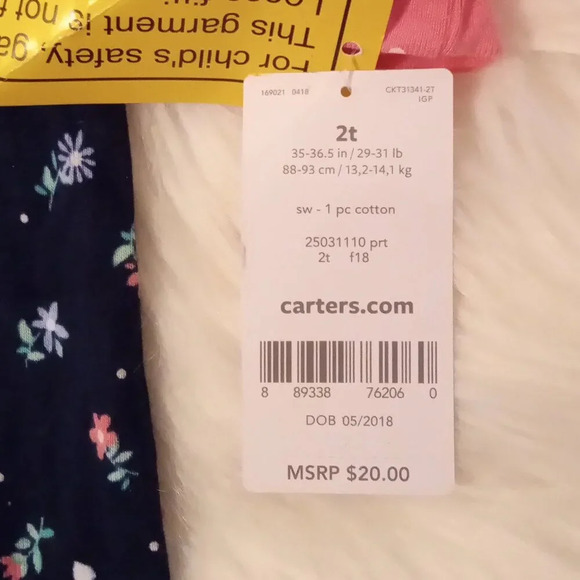 Carters One-Piece Zip Pajamas - 2T - NWT - Picture 2 of 4